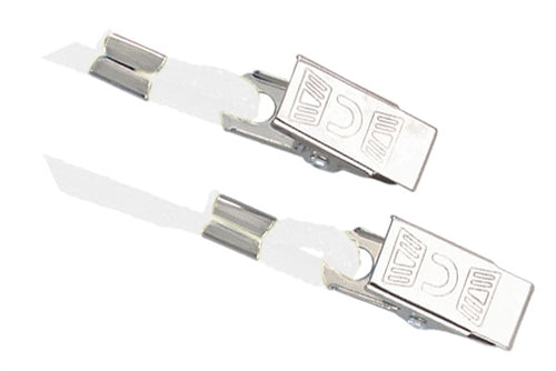 1/8" Round Woven Nylon Lanyard with 2 Nickel-Plated Steel "U" Clips, Qty = 100