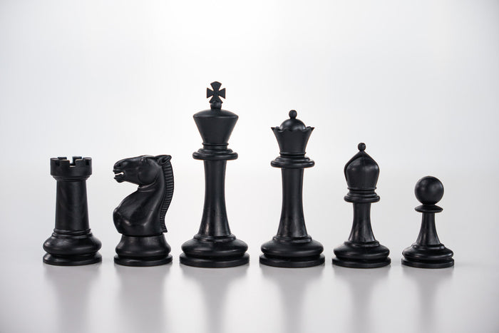 3 3/4" Plastic Staunton Club Chess Pieces - Black and Tan - Piece - Chess-House