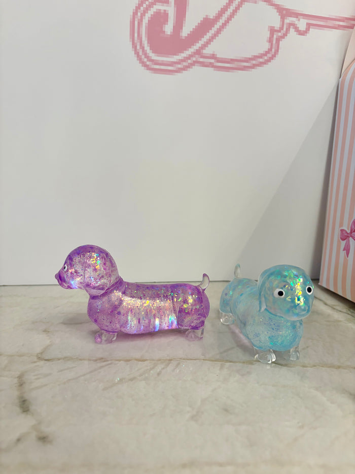 Hotdog Dog Glitter Squish