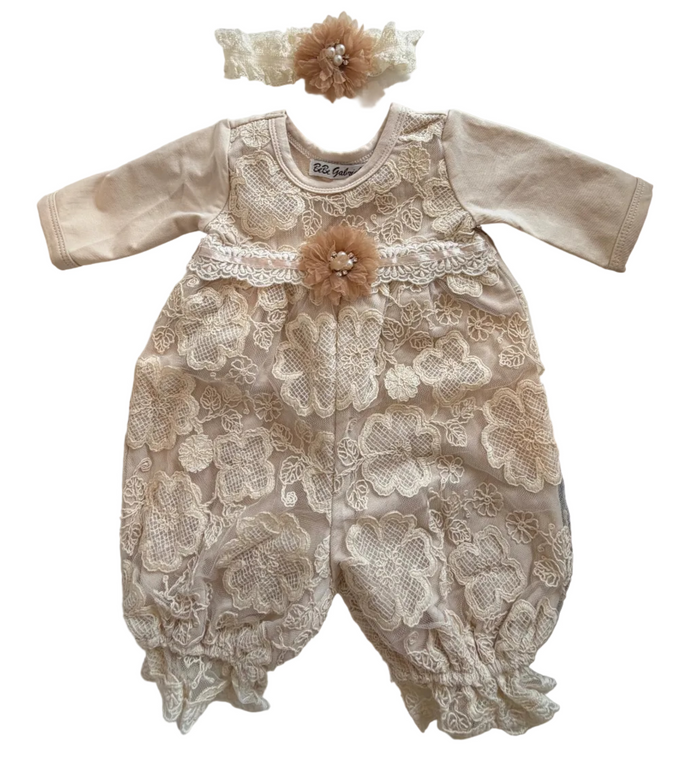 Adeline Vintage Lace Romper