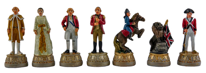 American War for Independence, Oxo-Teak Chess Pieces - 3-1/2" King - Piece - Chess-House
