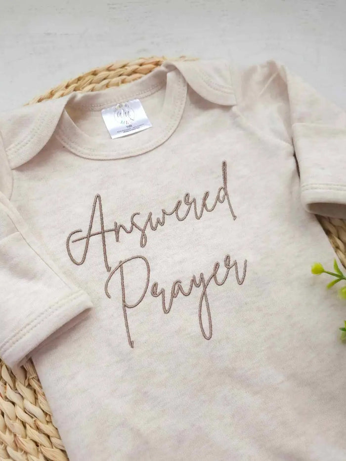 Answered Prayer Romper- Oatmeal