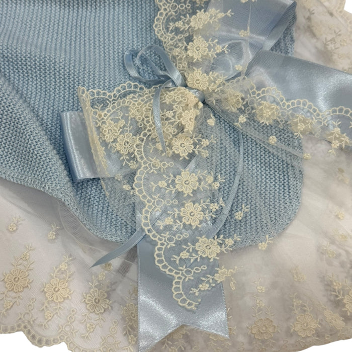 Arianna Light Blue Knitted Blanket
