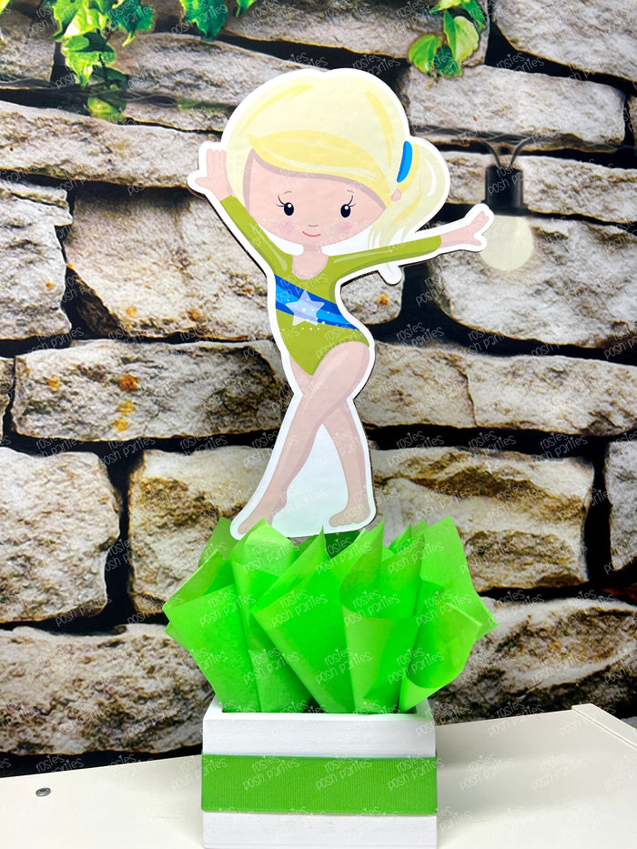 Blonde Gymnast Birthday Theme | Gym Centerpiece Decoration | Gymnastics Party | Gymnastics Theme | Gymnast Acrobatics Decoration | Gym SET OF 4