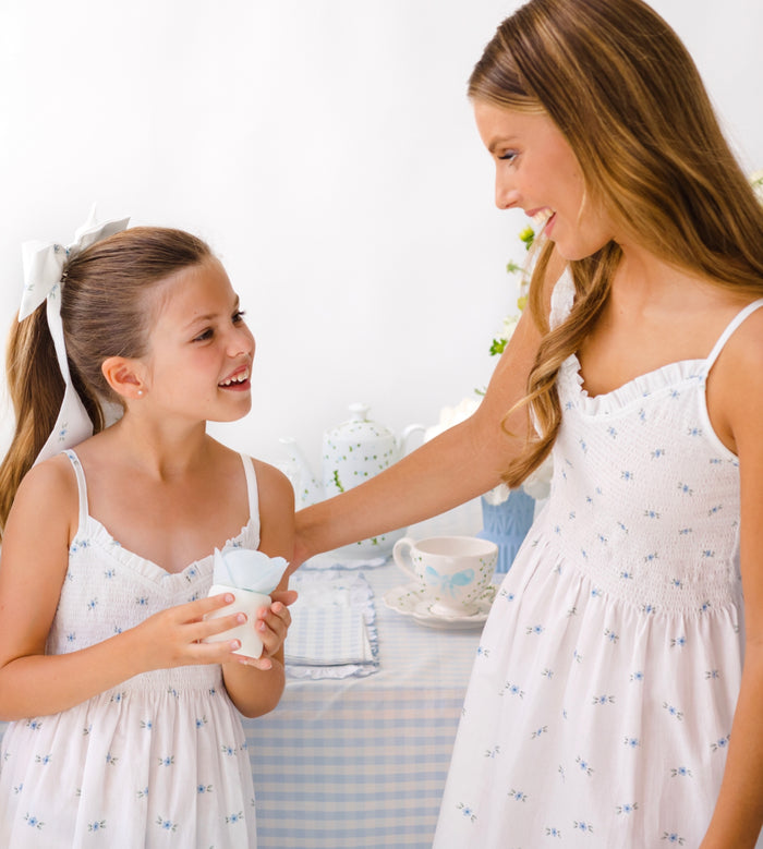 Blue Blossoms Girl Dress