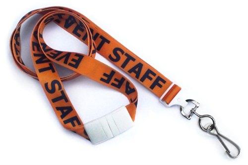 Blue Pre-Printed "Contractor" 5/8" (16 MM) Flat Breakaway Lanyard with Swivel Hook, 2138-5215, Qty = 100