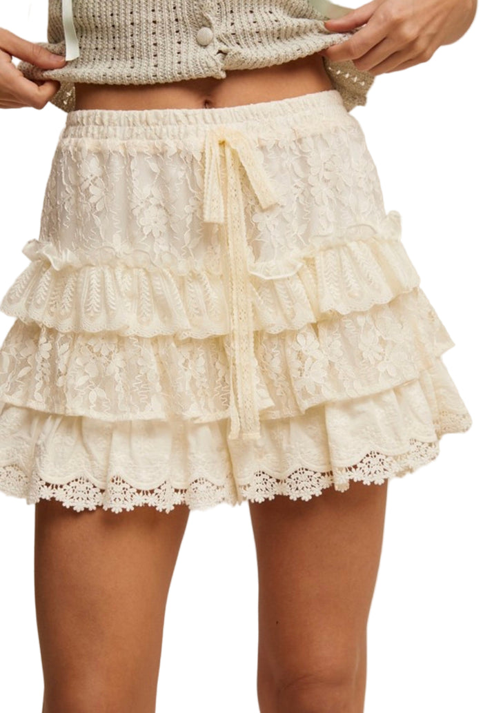 Bridgette Lace Ruffle Shorts