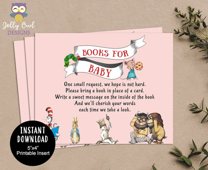 Bring A Book Insert for Book Themed Baby Shower
