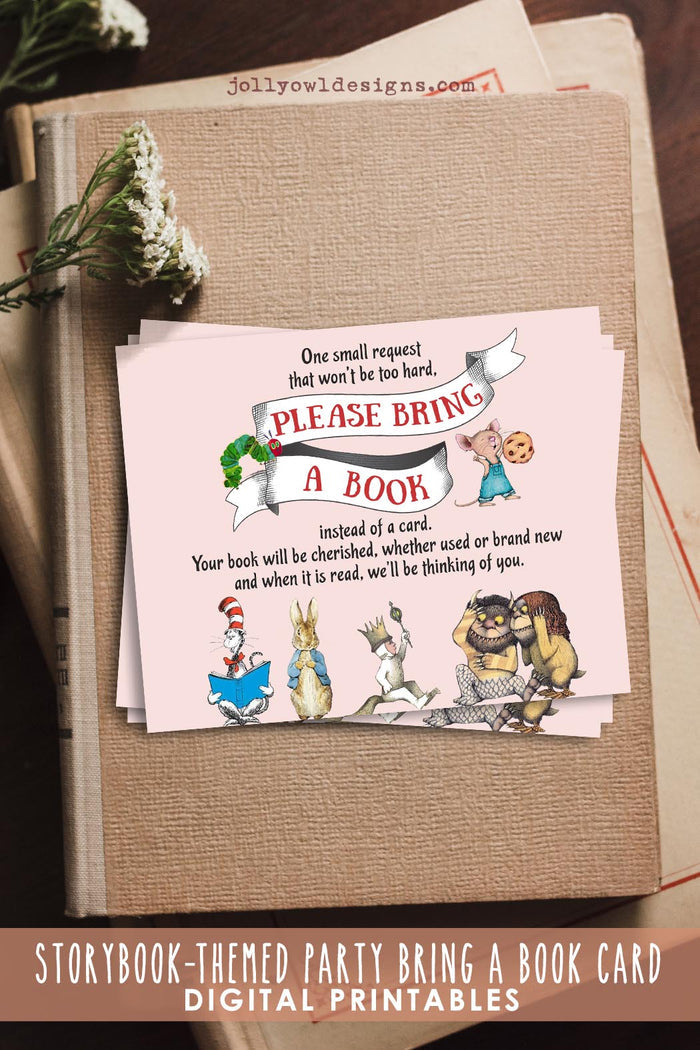 Bring A Book Insert for Book Themed Baby Shower