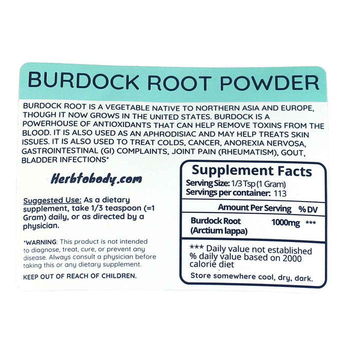 Burdock Root Powder - 4 oz. - Yado African & Caribbean Market