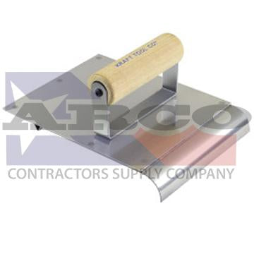 CF149 6" x 8" Stainless Steel Hand Edger/Groover 3/4"R 1/4"Bit with Wood Handle