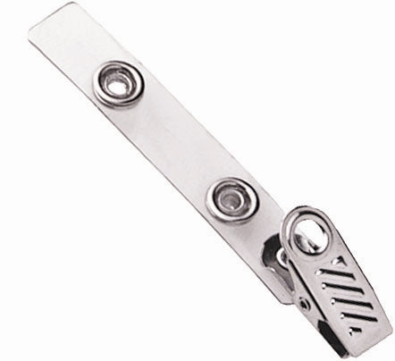 Clear Vinyl Strap Clip with 1-Hole Ribbed-Face NPS Clip - 2105-2100, Qty = 100