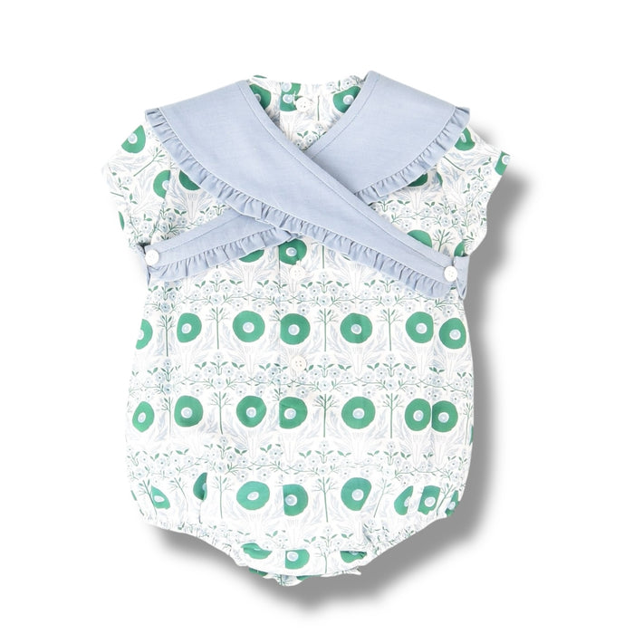 Cris Cross Blue/Green Unisex Romper