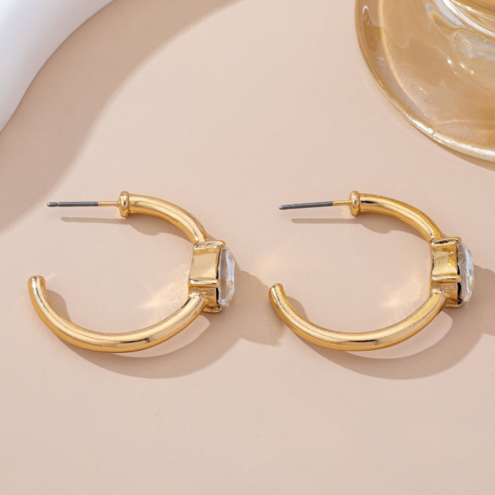 Crystal Orbit Hoop Earrings
