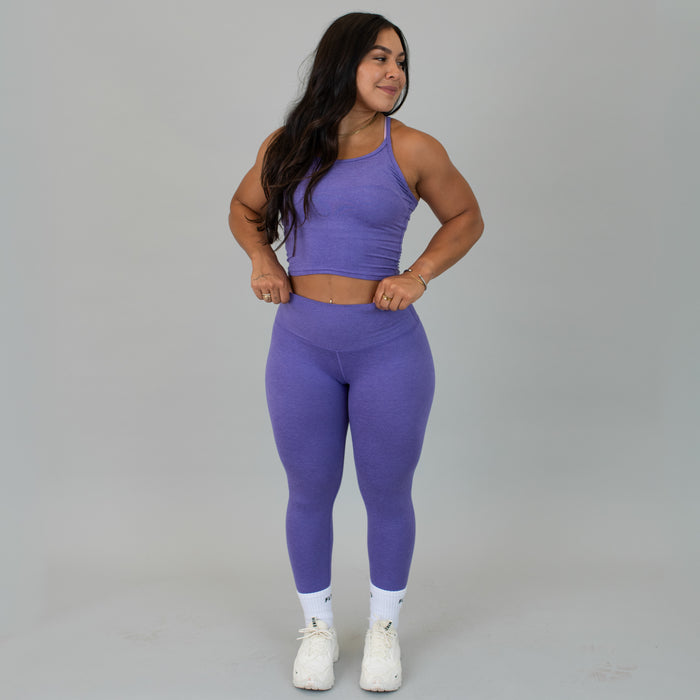 Heather Passion Flower El Toro Legging 25" - Back Logo - High Rise by FLEO - 4