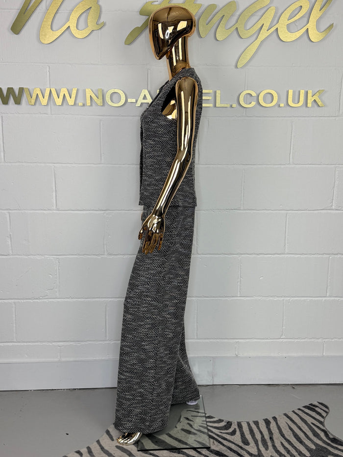 Fleck Sleeveless Gold Button Waistcoat & Trouser Co-Ord (2 Colours)