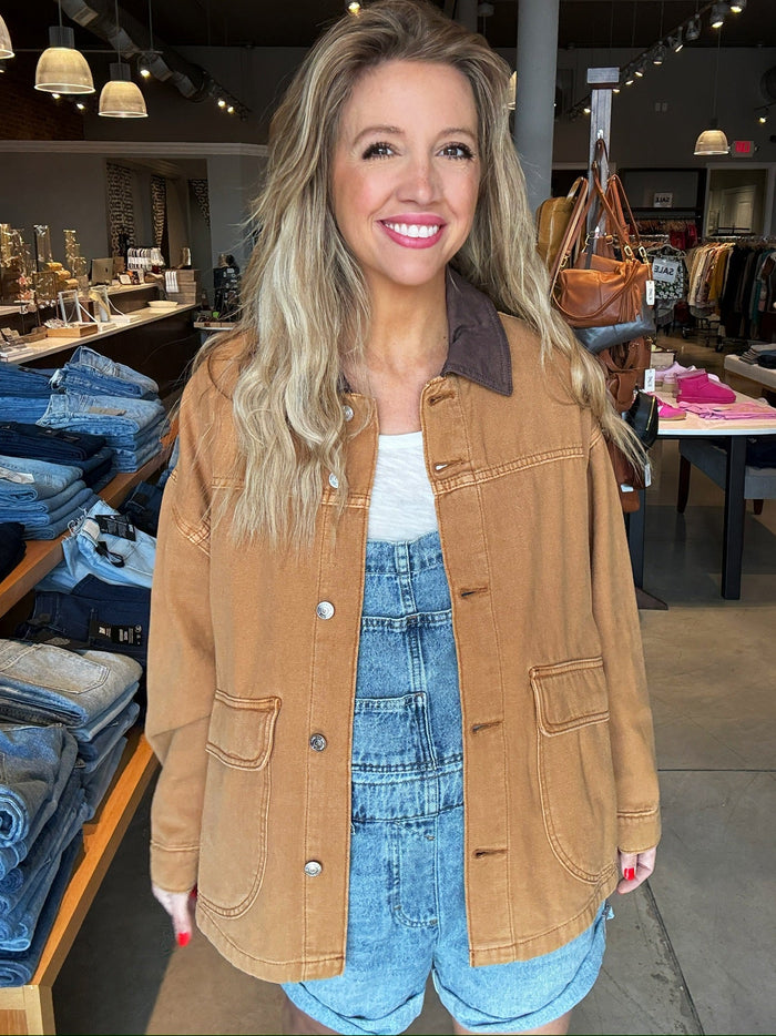 Free People Lemon Denim Jacket