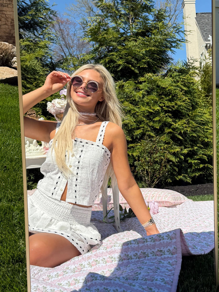 Gemma Eyelet Mini Skirt