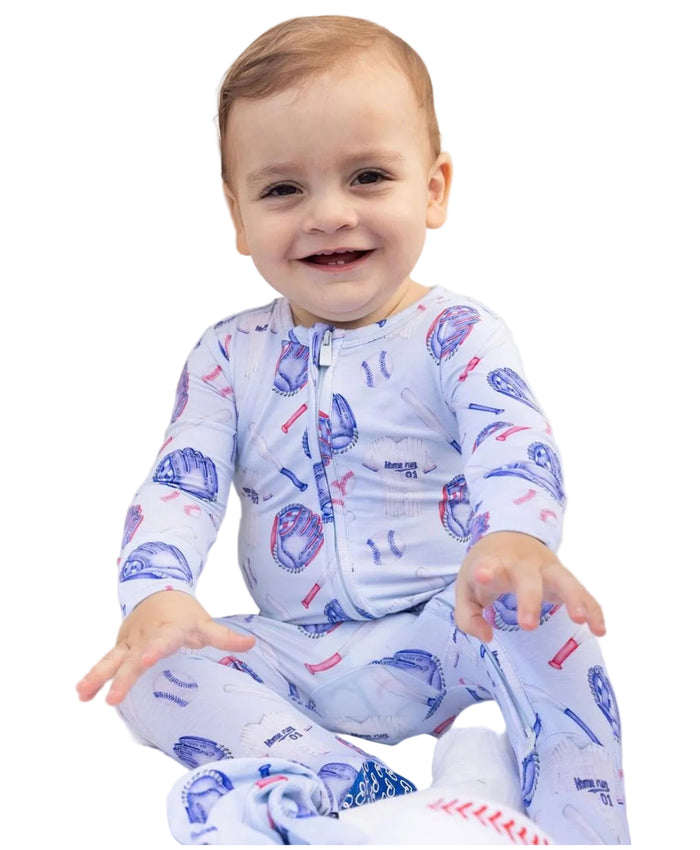 Home Run Zippered Footie