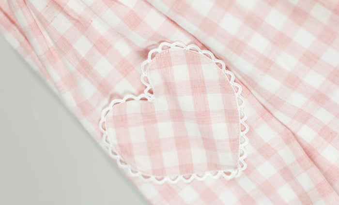 Kit Pink Gingham Embroidered Bunny Dress