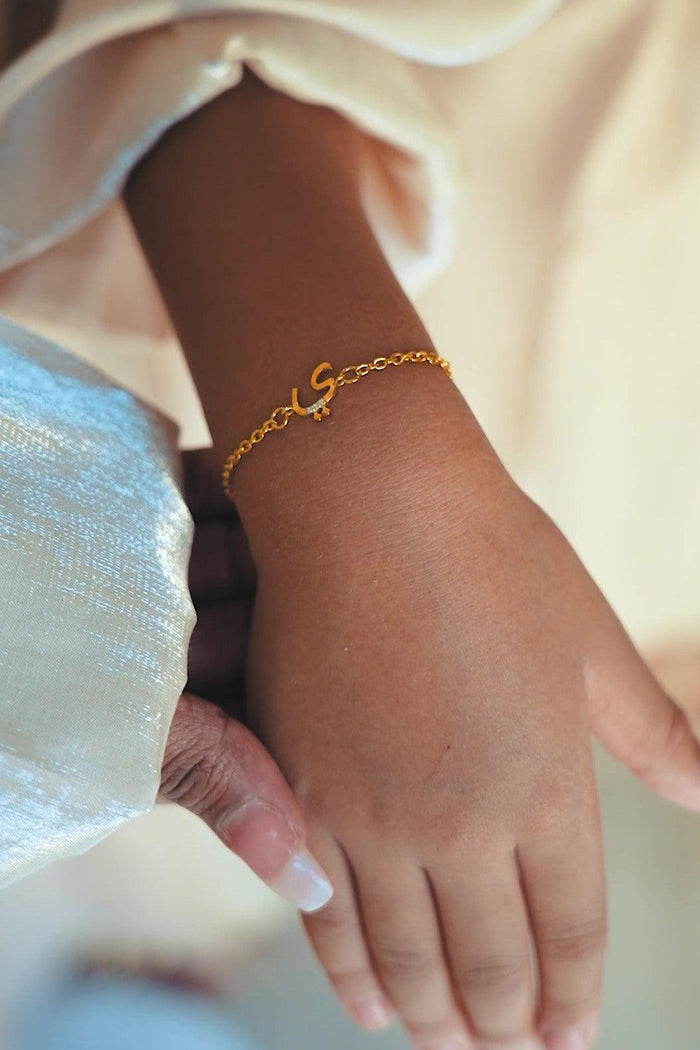 Ladybug Arabic Initial Bracelet Gold - Women