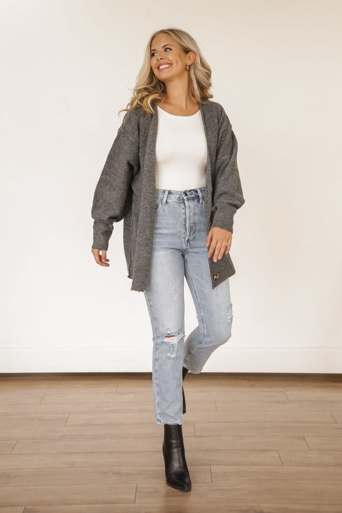 Layer Me Oversized Cardigan (CHARCOAL)