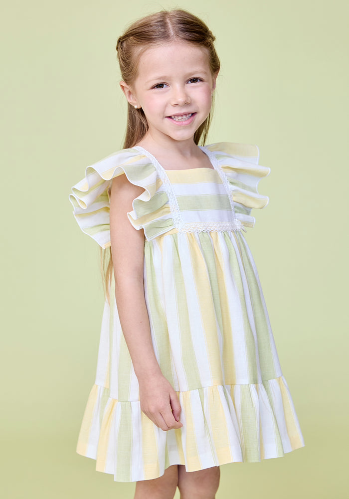 Lime Green and Yellow Striped Dress