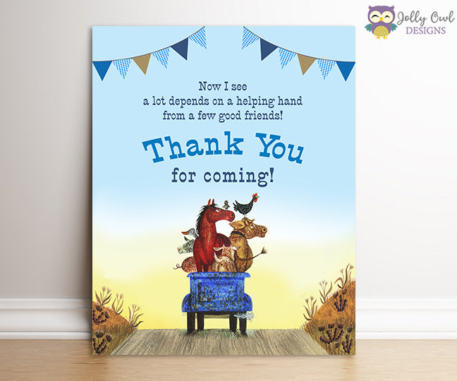 Little Blue Truck Birthday Party Sign - Thank You For Coming