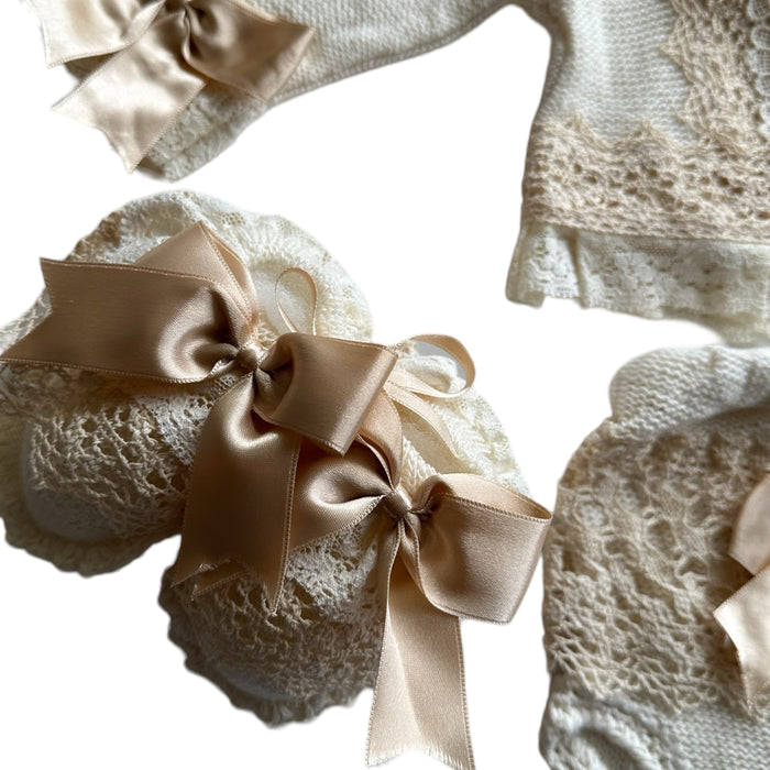MADE TO ORDER Riley Luxe Knitted 4-piece set Cream (4-6 weeks after order is placed