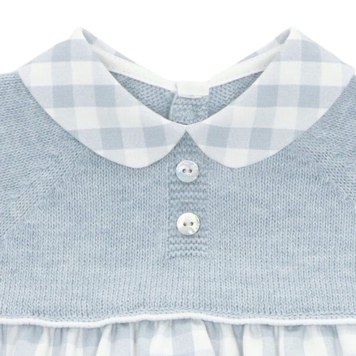 Martin Half-Knitted Dusty Blue Romper
