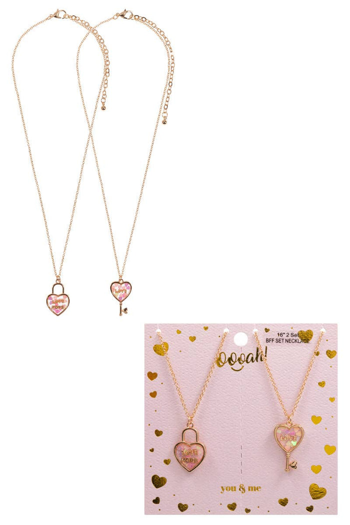 Mommy & Me Heart & Key Necklaces