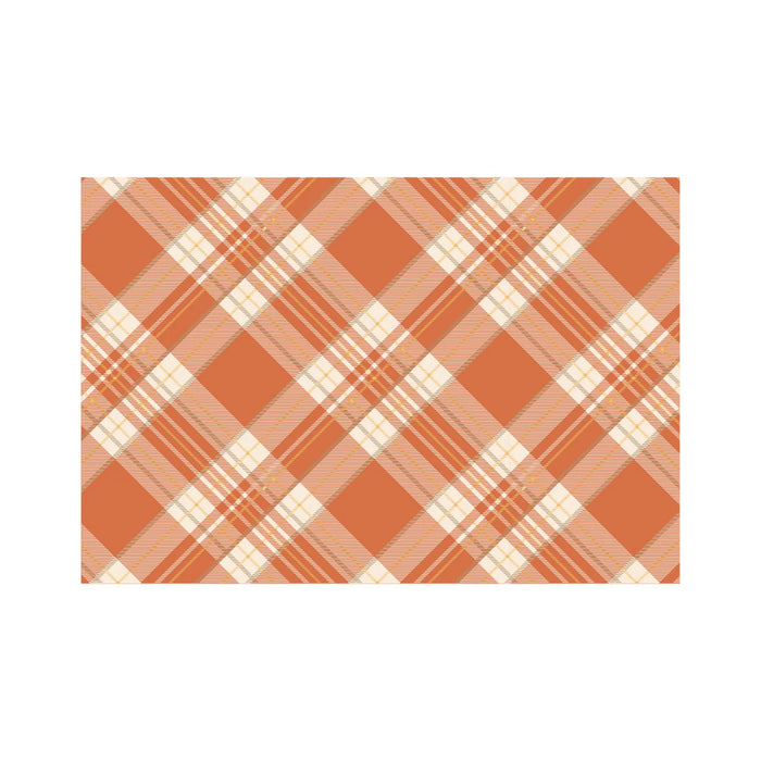 Orange Plaid Paper Placemats - Pad of 24