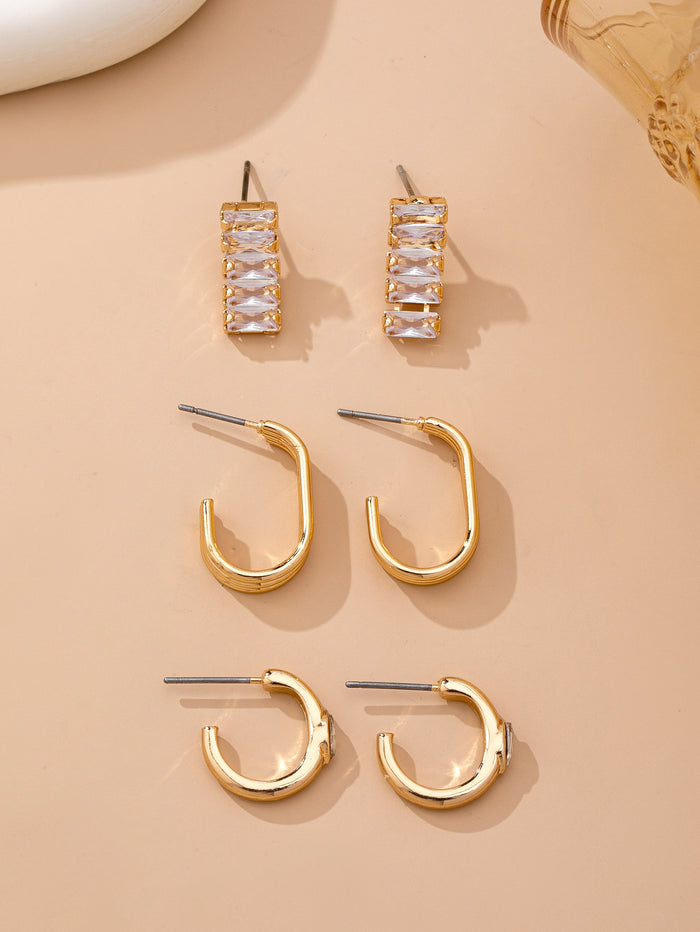 Polished Edge Earring Set
