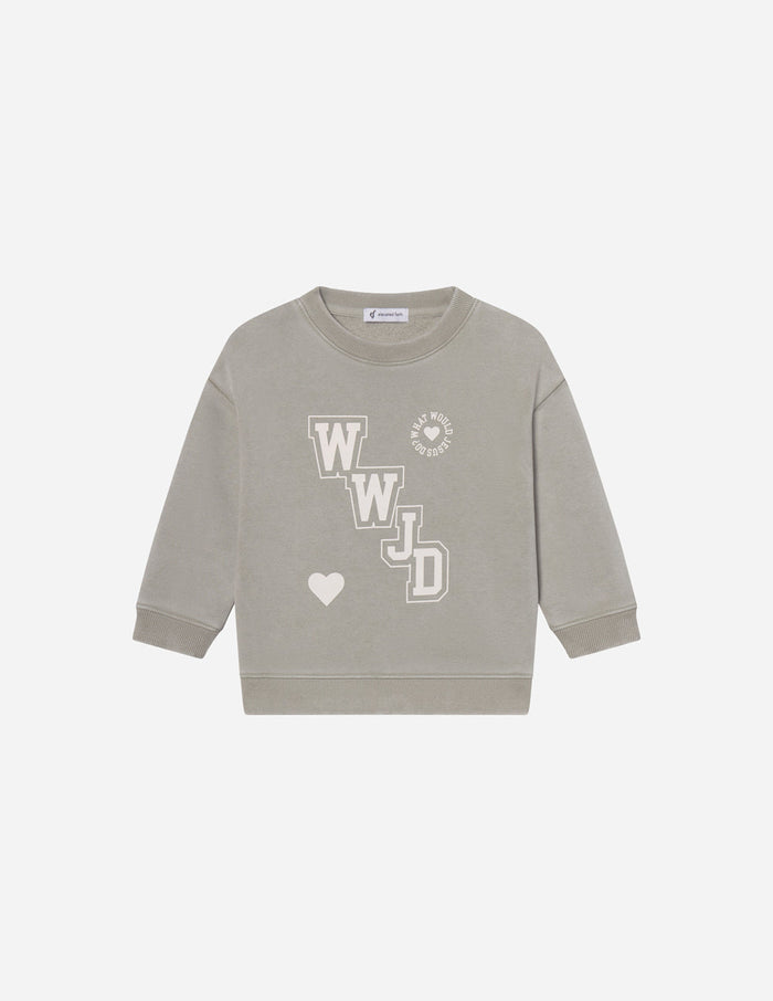 RESTOCK :: WWJD Varsity Kids Crewneck