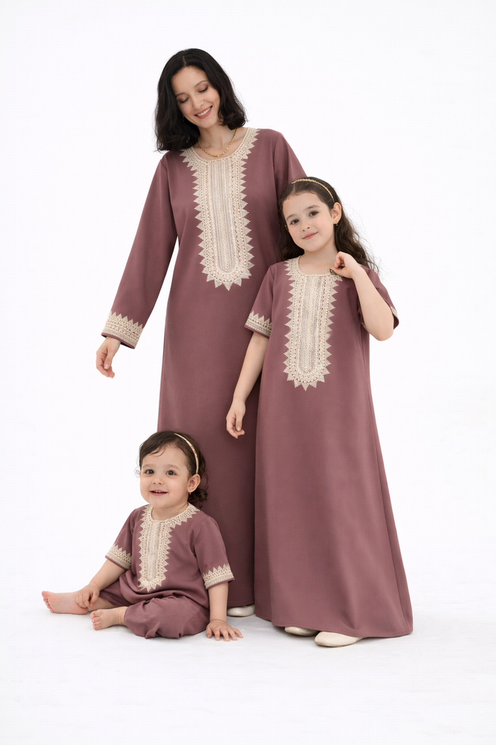 Sereen Dusky Taupe Jalabeya-Kids
