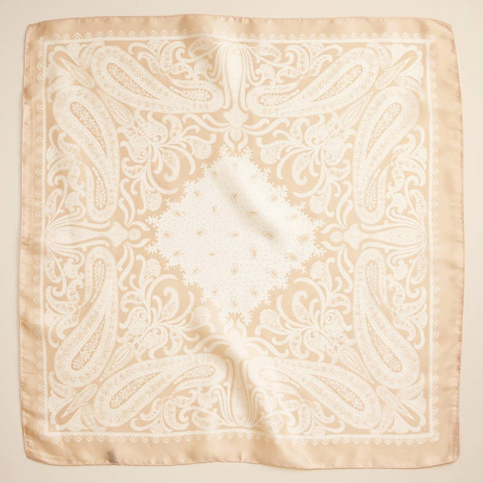 Silk-Texture Paisley Bandana Scarf/Bandana