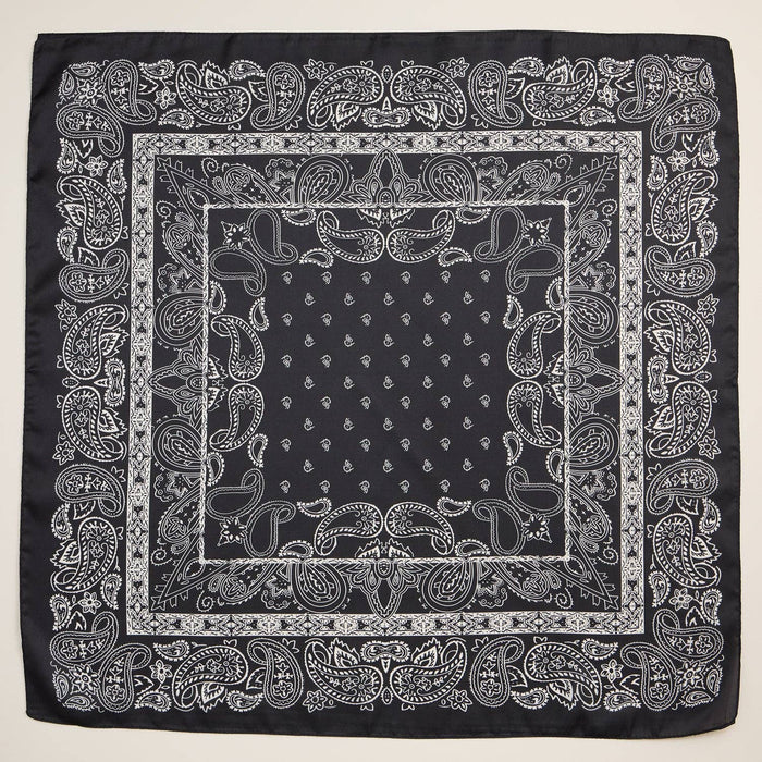 Silk-Texture Paisley Bandana/Square Scarf