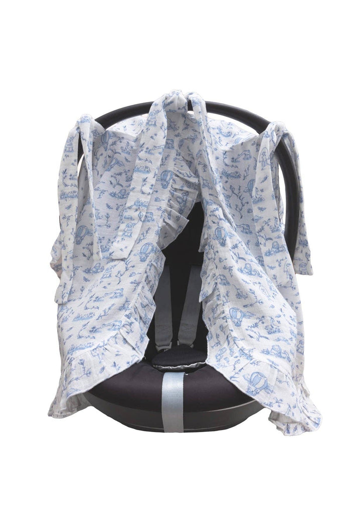 Stroller Cover - Toile De Jouy / Blue