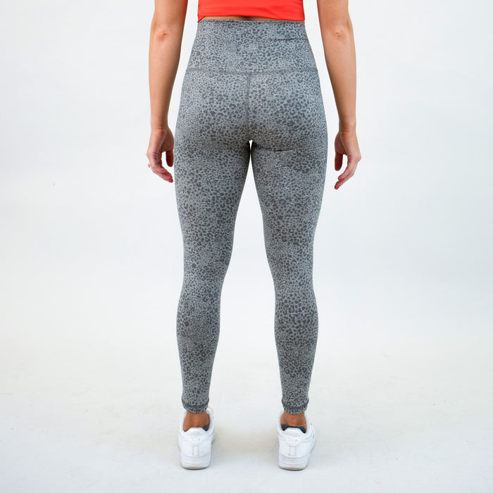 Granite Gray Micro Leopard Super High Leggings - Bounce Fabric