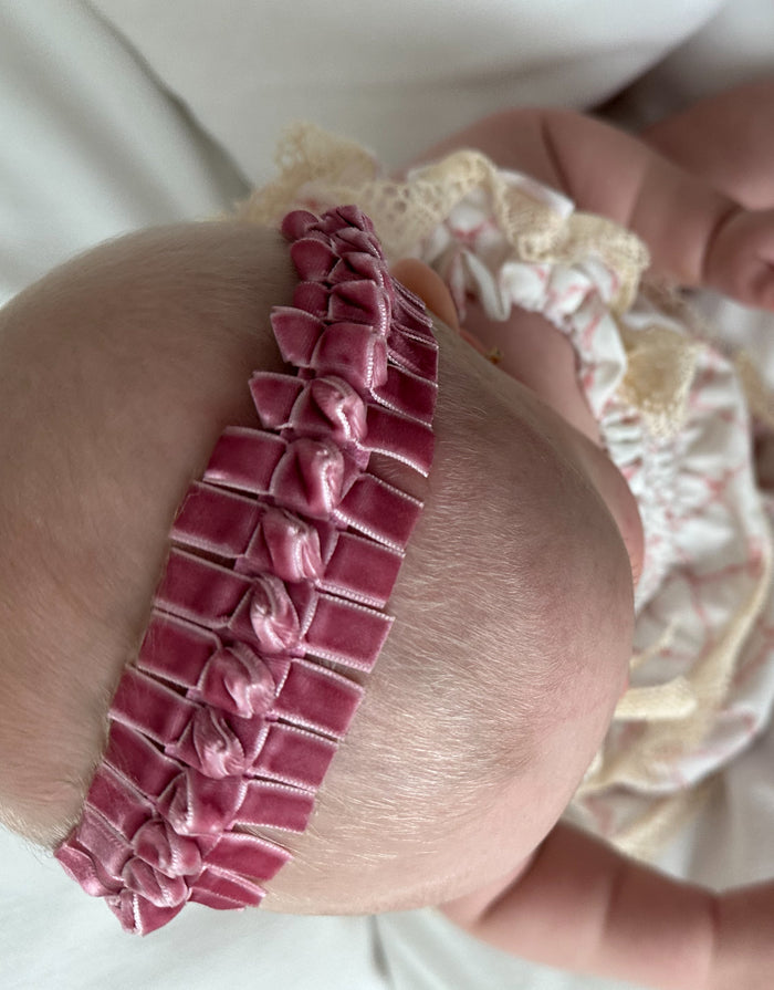 Vicky Velvet Tied Bows Pink Headwrap