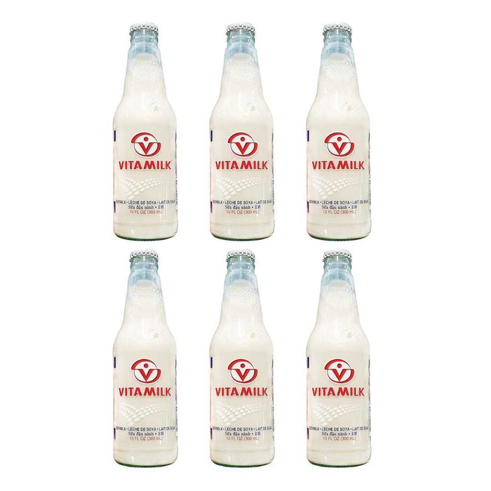 Vitamilk SoyMilk Bottle 300ml x 6 Pack, ready-to-drink soy milk beverage with a smooth, creamy taste, perfect for enjoying as a nutritious everyday drink.