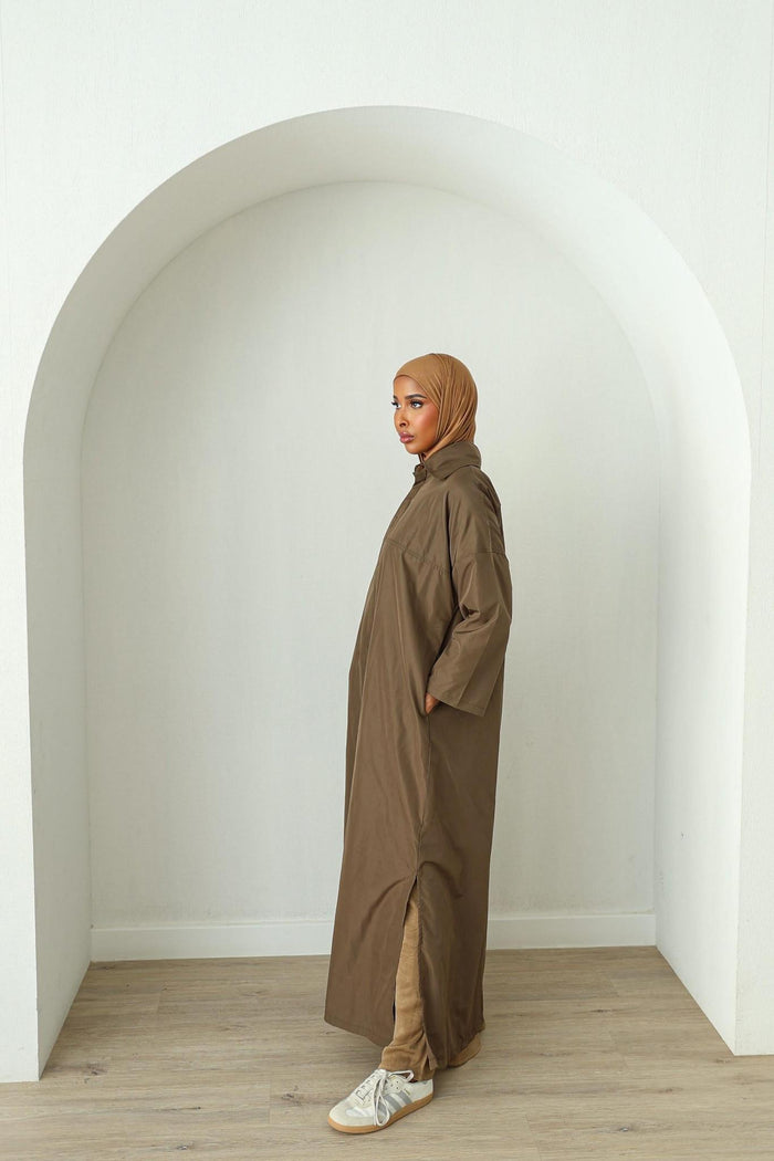 Waterproof Abaya Coat - Brown