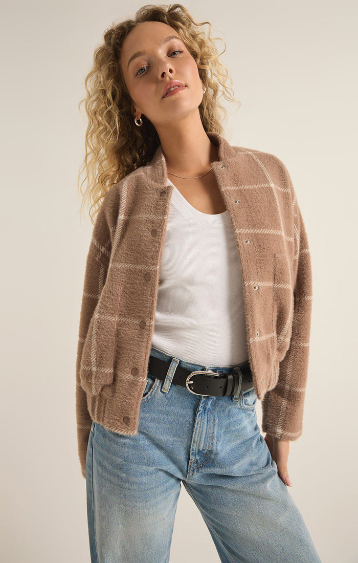 Z Supply Lex Plaid Bomber Jacket