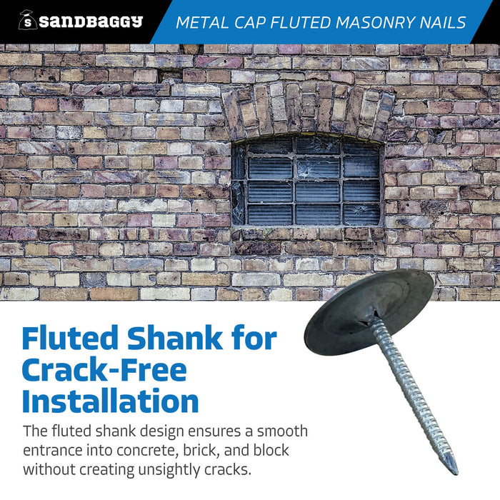 metal cap fluted shank masonry nails