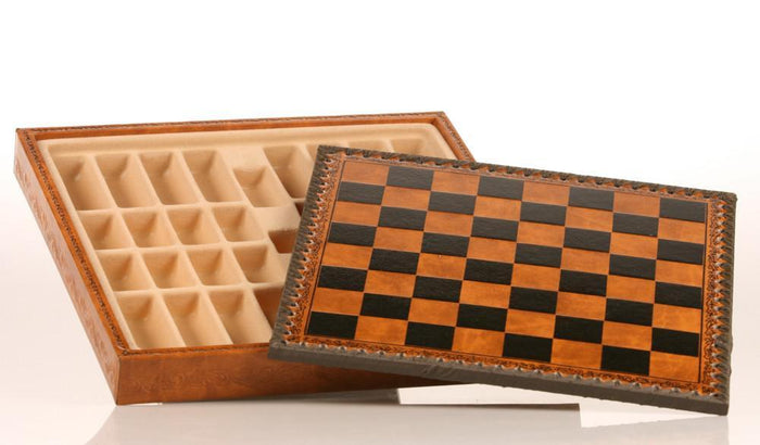 11" Leatherette Cabinet Chess Storage Board - Board - Chess-House