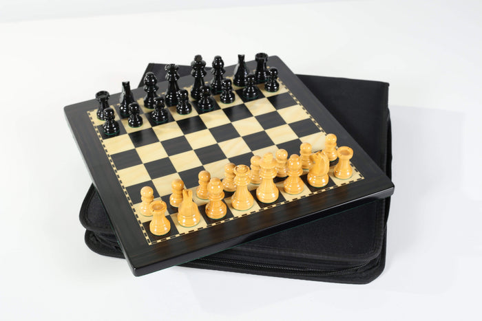 12" Magnetic Travel Chess Set in Black and Boxwood - Chess Set - Chess-House