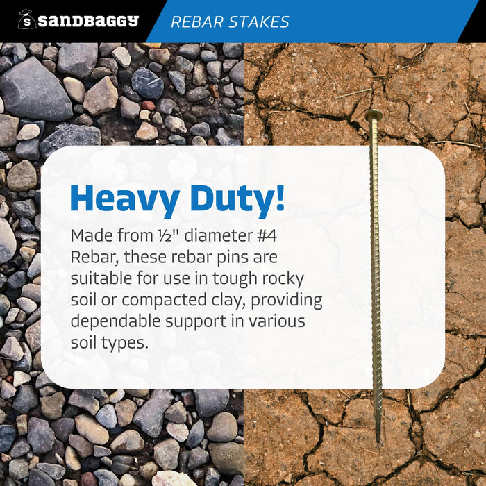 heavy duty #4 18" galvanized rebar stakes