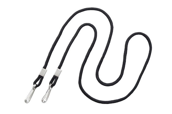 1/8" Round Woven Nylon Cord with 2 Nickel-Plated Steel Hooks - 36" Length, Qty = 100