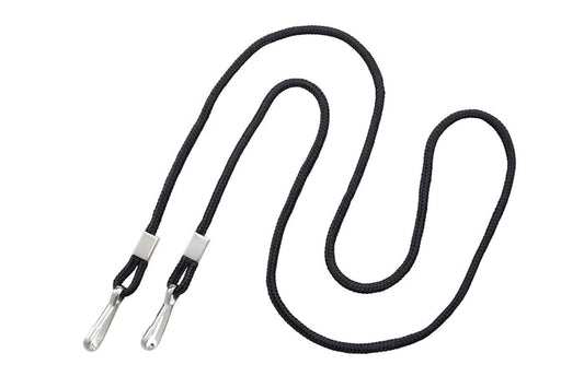 1/8" Round Woven Nylon Cord with 2 Nickel-Plated Steel Hooks - 36" Length, Qty = 100