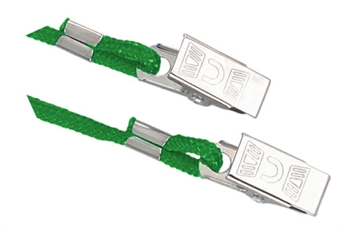 1/8" Round Woven Nylon Lanyard with 2 Nickel-Plated Steel "U" Clips, Qty = 100